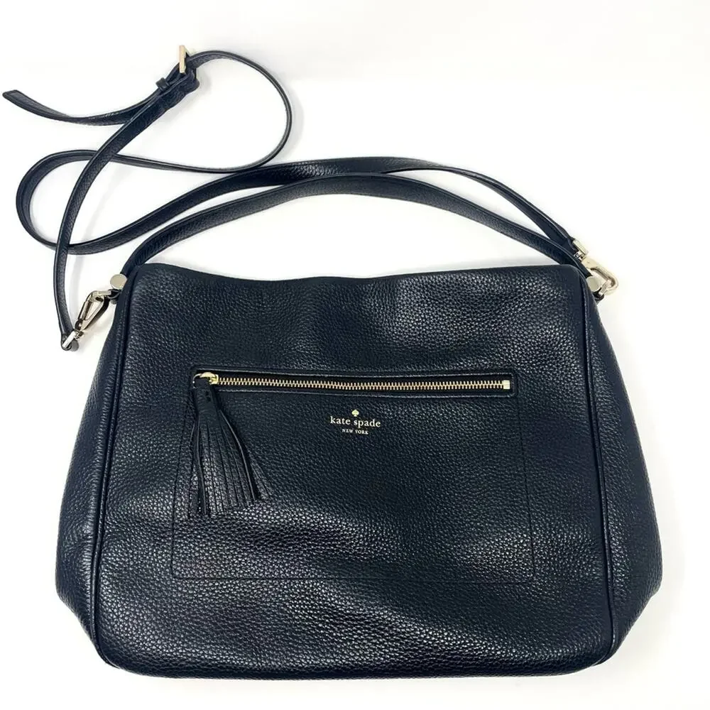 Kate Spade New York Michaela Chester Street Crossbody Tote Bag in Black Leather